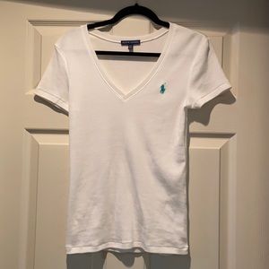 Tight V-neck Ralph Lauren white shirt